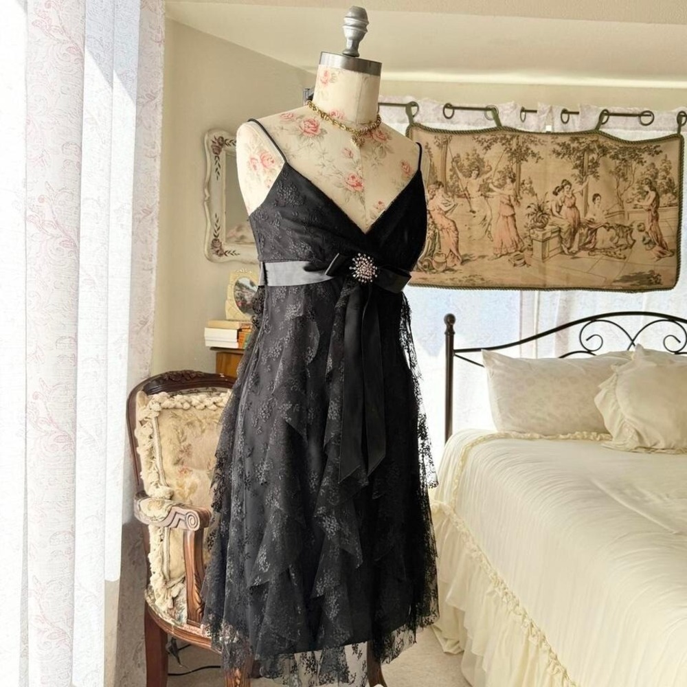 cache black lace‎ mini party dress size 2